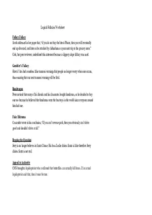 Logical Fallacies - Lecture Notes