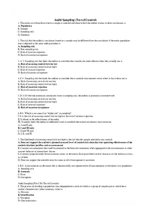 Audit Sampling(Test of Control)