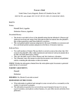 Pearson v Dodd Case Brief