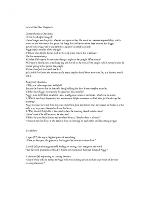 Lord of the Flies Chapter 5