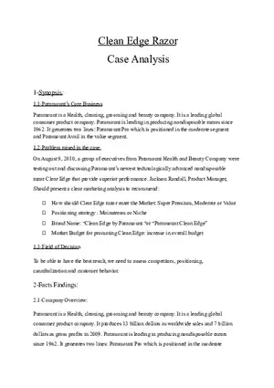 Clean Edge Razor Case Analysis