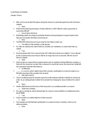 Social Research Methods Chapter 3 Exam