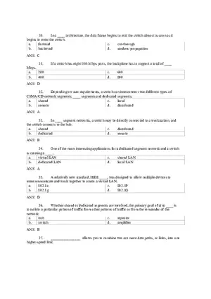 Introduction to Computer Networks Answer Key Part 4