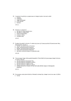 Price Elasticity of Demand and Supply Answer Key Part 3