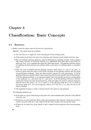 Solution Manual for Data Mining Chapter 8