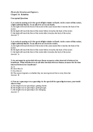 Physics for Scientists and Engineers - Relativity