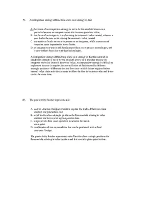 Differentiation, Cost Leadership, and Integration Answer Key Part 5