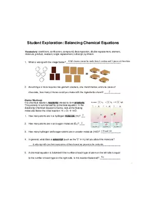Balancing Chemical Equations Study Guide
