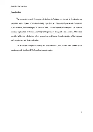 Statistics for Business Research Paper