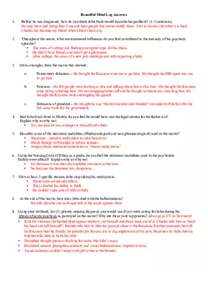 Beautiful Mind Log Answers