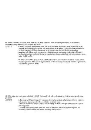 Business Continuity Answer Part 3