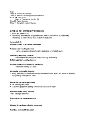 Final Notes: Chapter 18-21