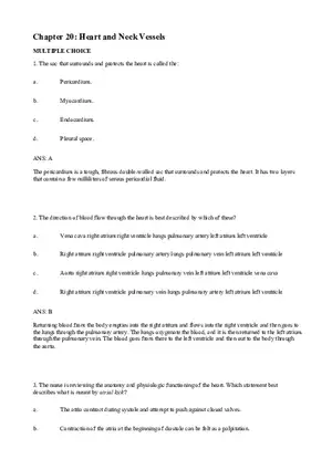 Chapter 20 Heart and Neck Vessels