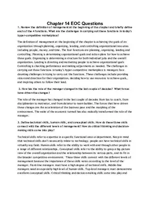 Business Enterprise Chapter 14 Questions