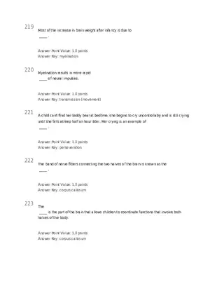 Early Childhood - Body and Mind Answers Part 8