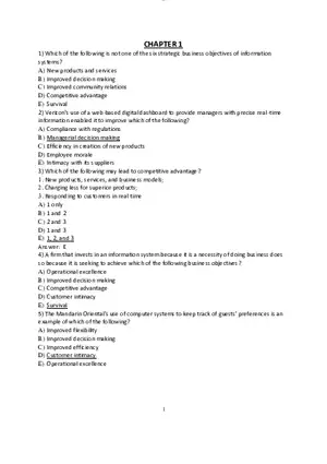 Chapter 1 Strategic Business Objectives of Information Systems