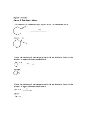 Reactions of Alkenes Part 1