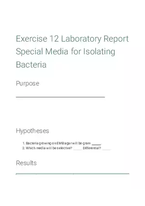 Laboratory Report Special Media for Isolating Bacteria