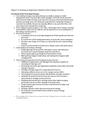 Chapter 10 Summary Crafting and Executing Strategy