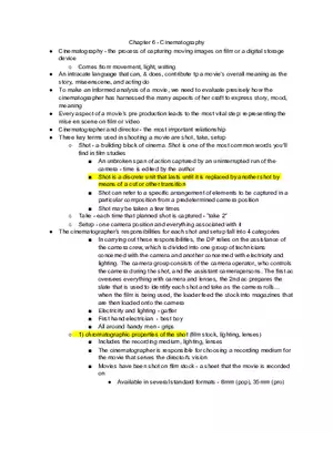 Chapter 6 - Cinematography