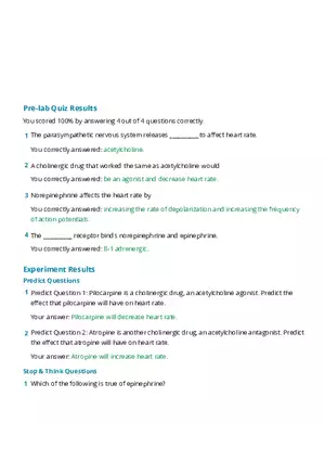 Cardiovascular Physiology Report