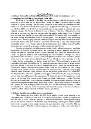 Unilever Case Study