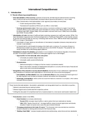 International Competitiveness - Introduction