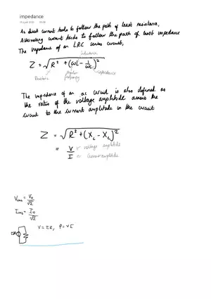 Impedance Study Notes