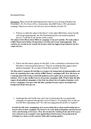 The War Room Discussion Answers