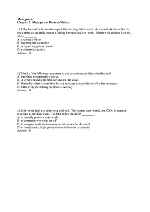 Managers as Decision Makers Part 1