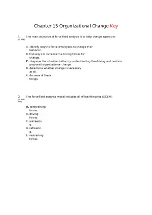 Chapter 15 Organizational Change Answer Key 1