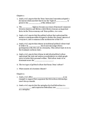 Test 3 Questions From Texas Politics