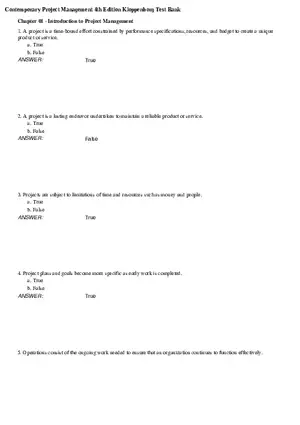 Contemporary Project Management 4th Edition Answer Key