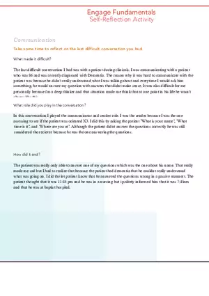 Self Reflection Activity - Communication