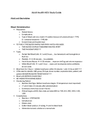 Adult Health HESI Study Guide Part 1