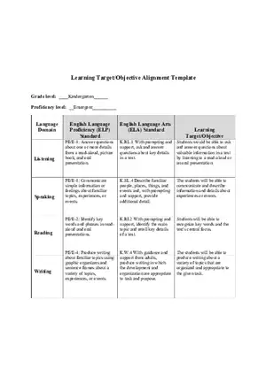 Learning Target Objective Alignment Template