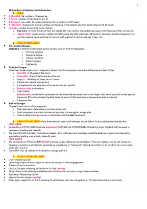 23 Questions Antepartum and Intrapartum