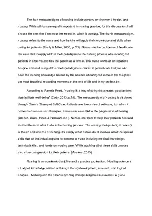 The Four Metaparadigms of Nursing