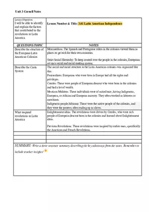 HST103A: Cornell Notes U3