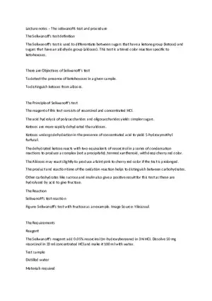 The Seliwanoffs Test and Procedure