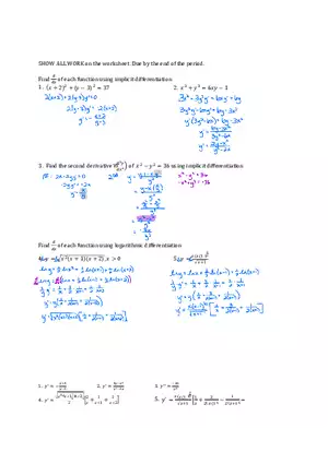 Unit 3 Test Review, Related Rates and Derivative