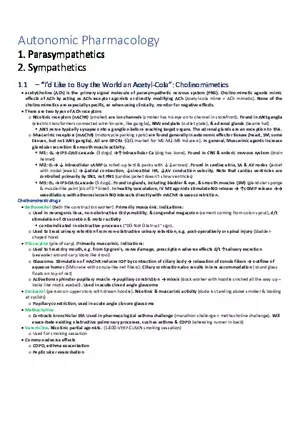 Autonomic Pharmacology