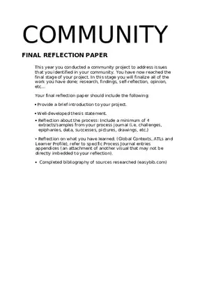 Community Research Paper