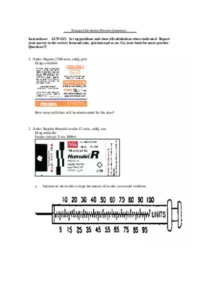 Dosage Calculation Practice Questions