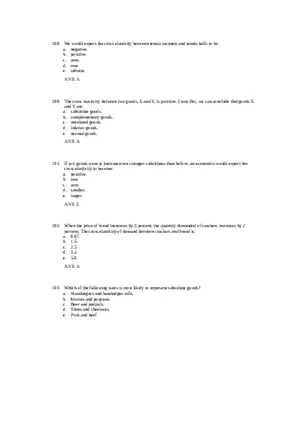 Price Elasticity of Demand and Supply Answer Key Part 5
