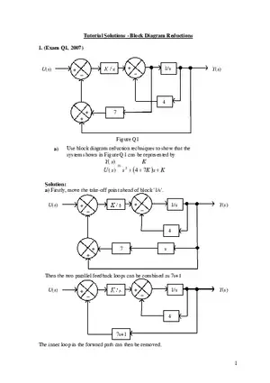 Block Diagram Reduction - Solutions