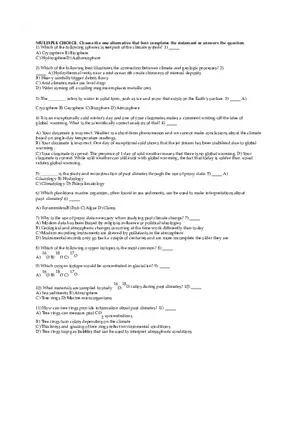 Cryosphere Review Sheet