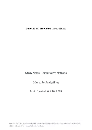 Study Notes - Quantitative Methods