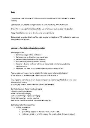 Remote Sensing Data Resolution