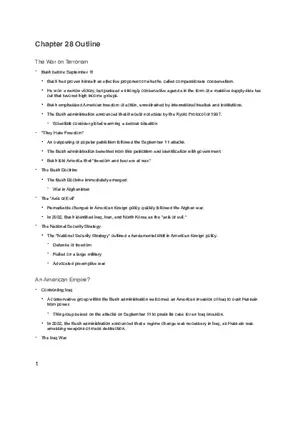 The War on Terrorism Chapter 28 Outline